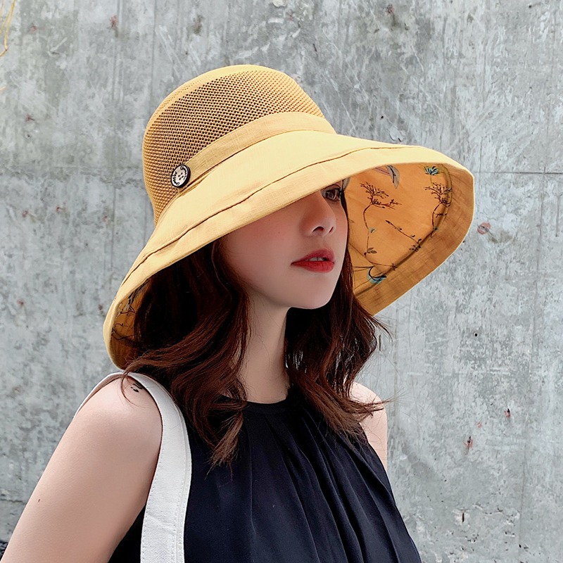 Hat Women's Breathable Summer Spring and Autumn Sunscreen Hat UV Protection Fisherman's Hat Sun Hat Sun Hat Big Bean Hat