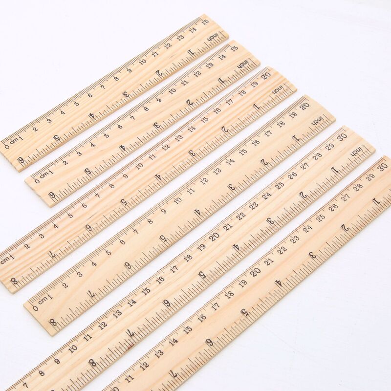 メーカー卸売りは木製の木の定規15/20/30cmの片面のダブルスケールの定規を提供します。|undefined