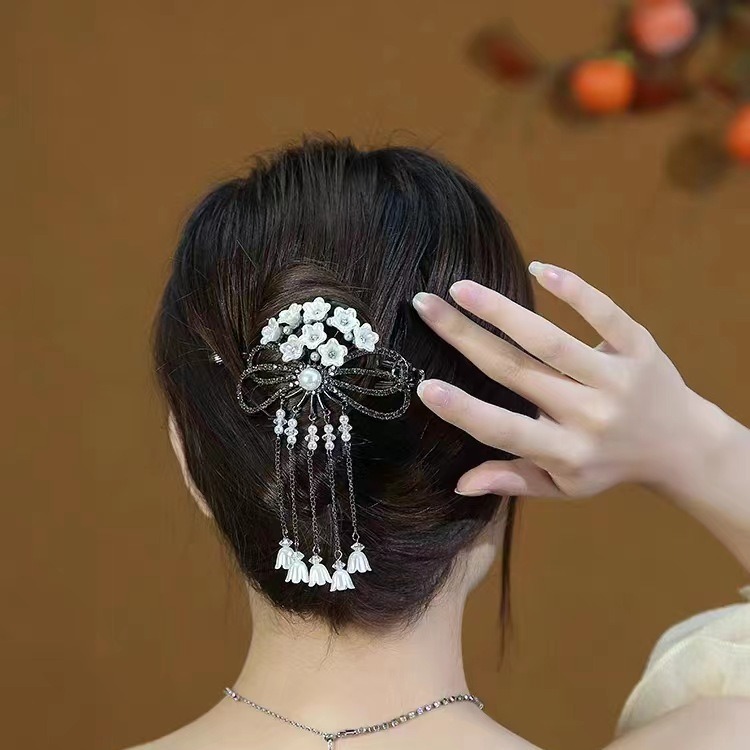 ファッショナブルな花のヘアクリップバレッタヘアアクセサリー女性のヘアピンエレガントなデザインの女性のヘアグリップファッションジュエリー|undefined