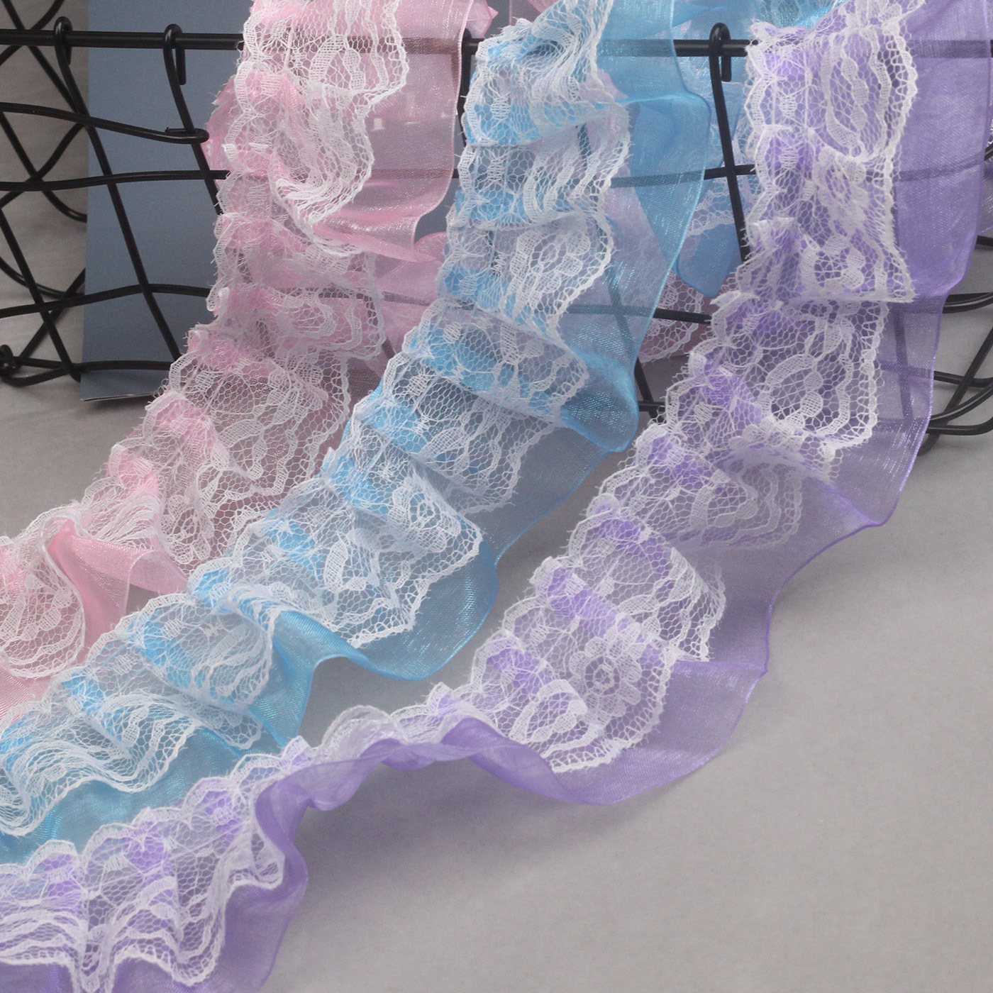 Spot 5cm lace snow yarn with double layer fungus collar pleated home textile accessories clothing accessories discount lace 714