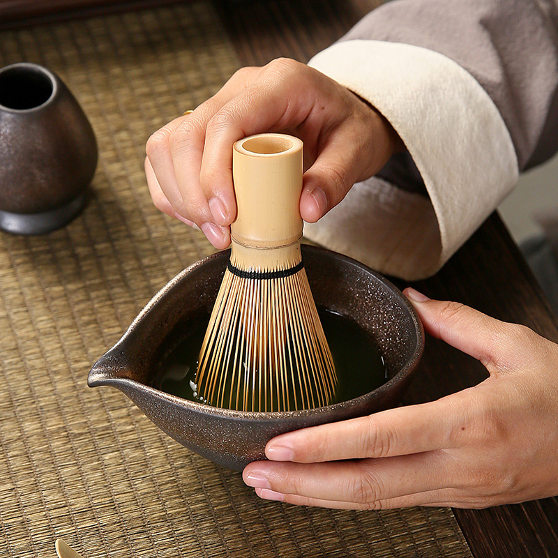 Stoneware matcha bowl Japanese tea set for matcha tea suit tea bamboo matcha brush hundred Benli Song Dynasty tea ceremony