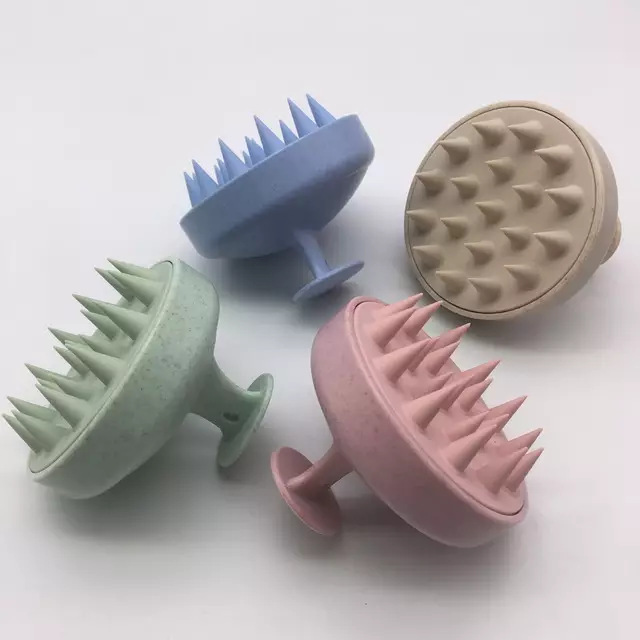 Hot sale round silicone shampoo brush scalp cleaning home massage brush shampoo comb brush bath brush manufacturers