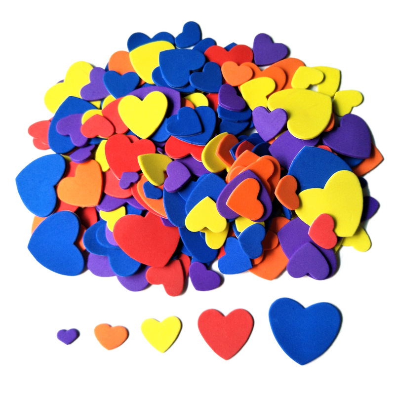 Various specifications heart-shaped patch EVA foam sticker toy color Heart Children's DIY making material sponge sticker
