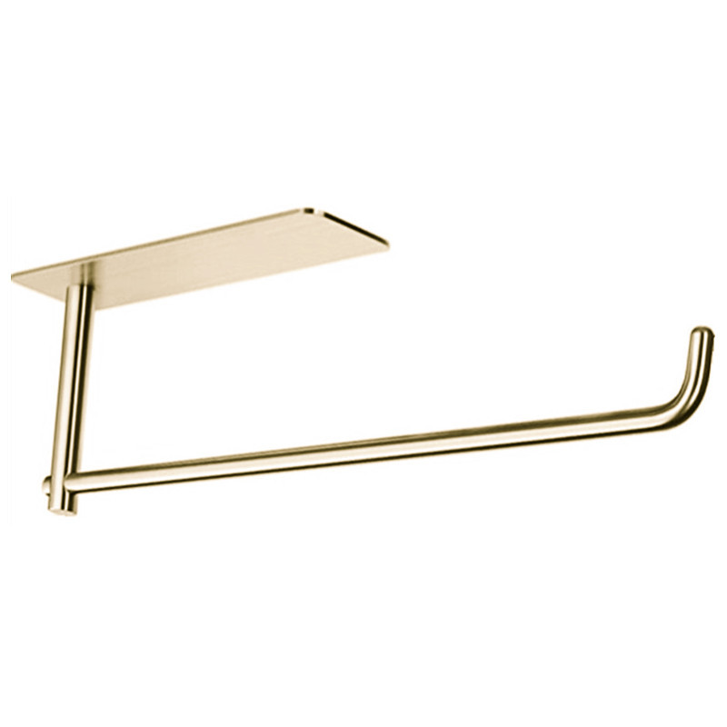 Cross-border Golden tissue holder 304 stainless steel roll paper holder punch-free tissue holder bathroom towel bar self-adhesive dual-use