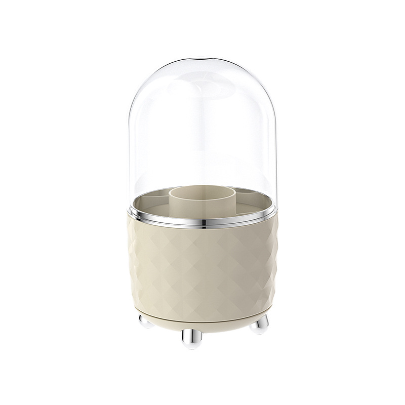 Cosmetic Storage Box High-end Light Luxury Desktop Makeup Brush Storage Rotatable Dressing Table Dust-proof Storage Bucket