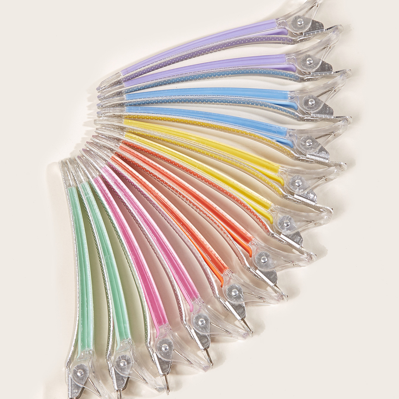 Traceless hair clip plastic transparent duck clip acrylic clip styling hair clip Crystal clip positioning partition clip hair