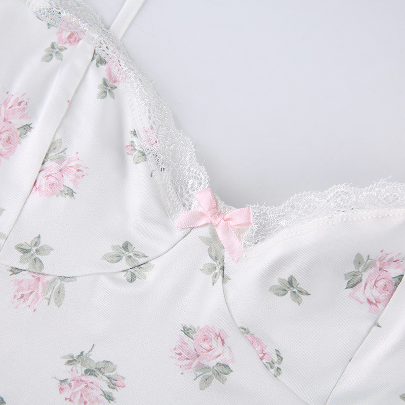 Sexy lingerie small floral contrast color lace stitching sexy low-cut pure desire style sling sheath sexy pure desire style_voghion.com
