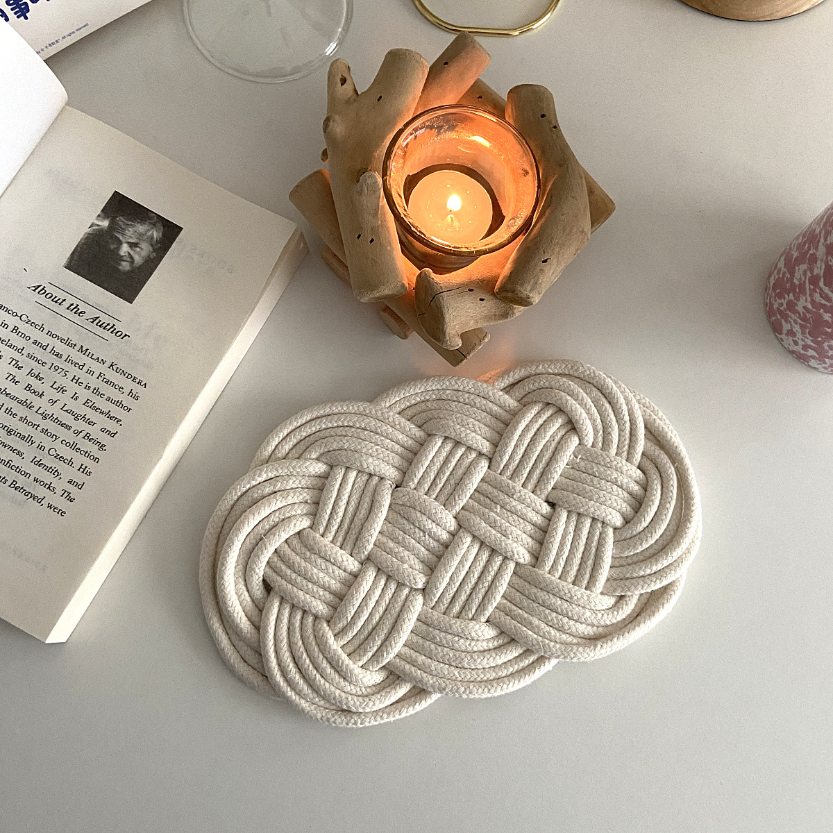 Nordic ins Retro Drifting Wood Candle Holder Pastoral Style Creative Simple Home Soft Decoration Modern Dining Table Decoration