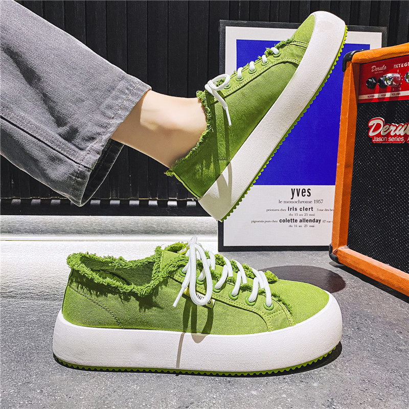 Spring 2024 new men's shoes Korean Harajuku fashion shoes student casual shoes canvas shoes men's board shoes a generation of hair