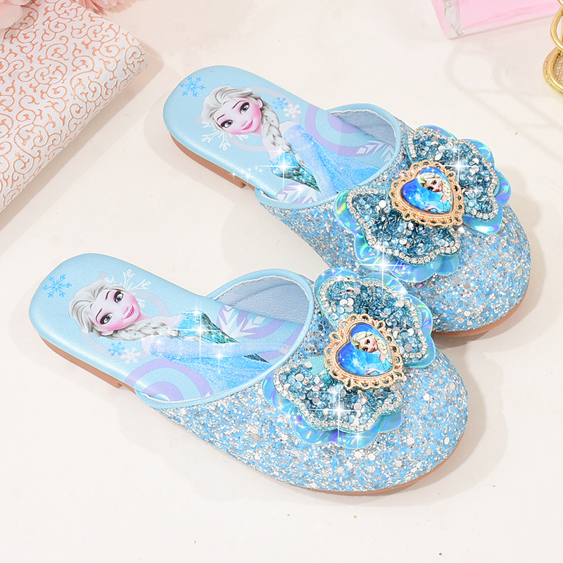 Baby Princess Slippers for Girls - Cute Children's Slippers with Bow - Elsa Inspired Snow White Slippers - Indoor Summer Slippers