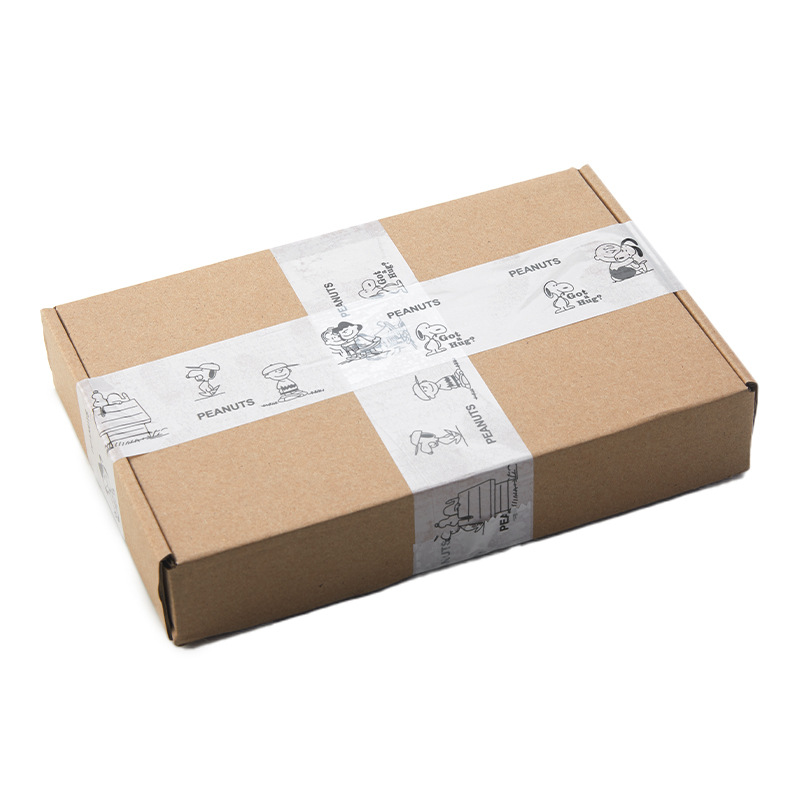 Cute coolomi black tape on white background cartoon Pacha dog packaging and sealing tape large roll full box wholesale 4.5cm