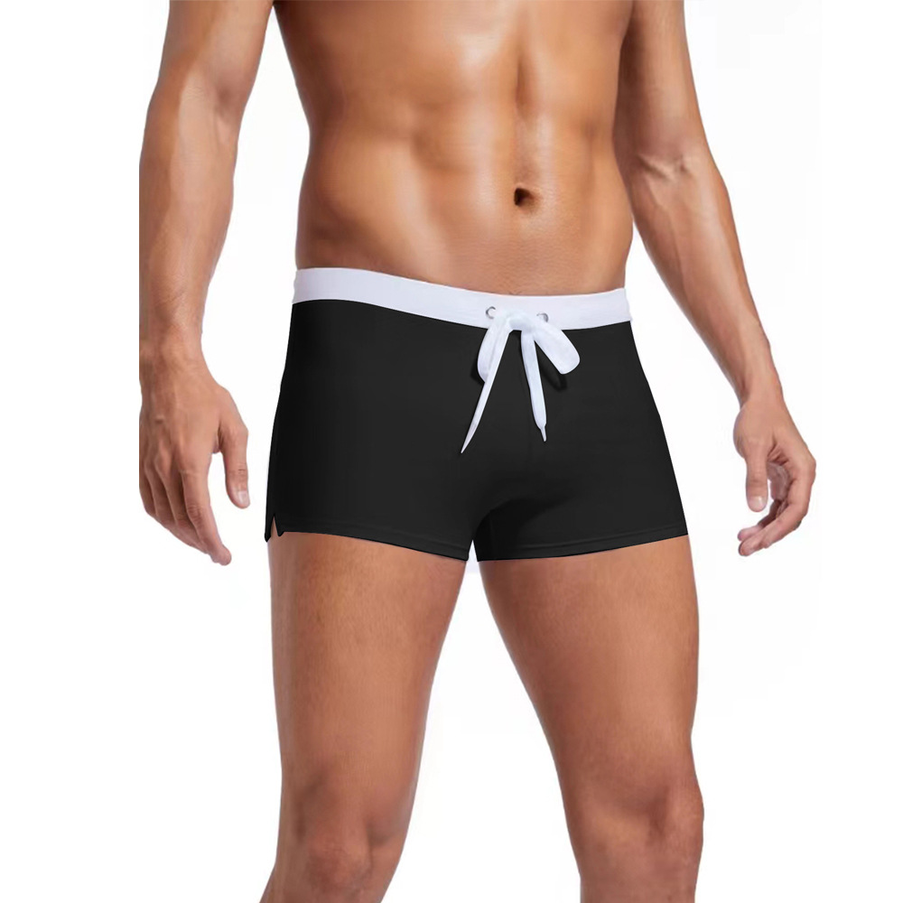 2023 Amazon New Solid Color Men's Anti-embarrassment Anti-glare Shorts Tether Tight Sports Quick-drying Pants in stock