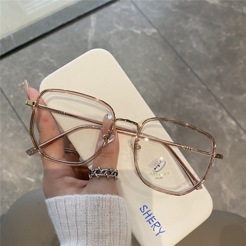 20213 Little Red Riding Book Same Anti-blue Glasses for Men and Women Korean Chao Plain Plain Frame Round Face Slimming