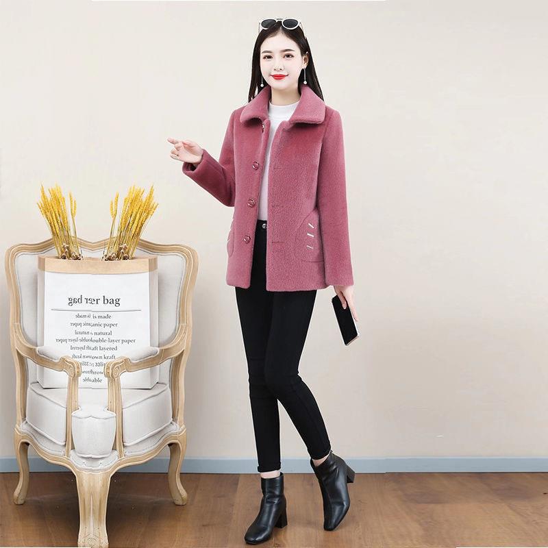 2022 Winter New Thickened Lamb Wool Coat Women's Large Size Korean-style Slimming Fur One-piece Particles Velvet Coat_voghion.com