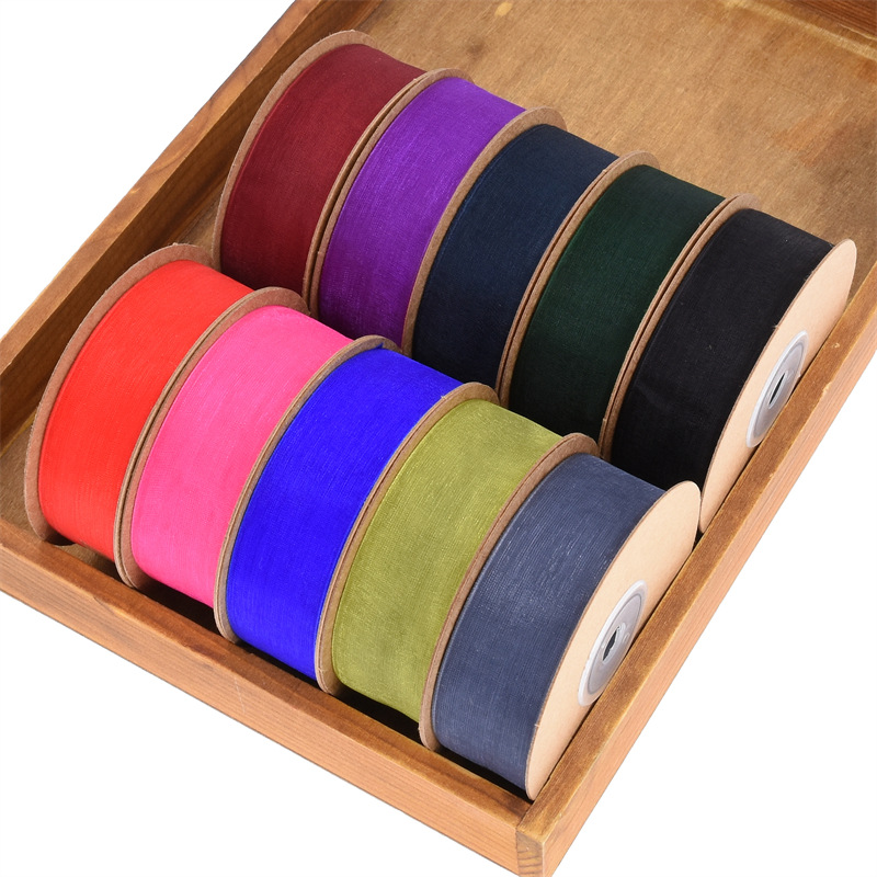 Amazon cross-border transparent encryption snow yarn ribbon flower gift box packaging hair accessories bow material spot
