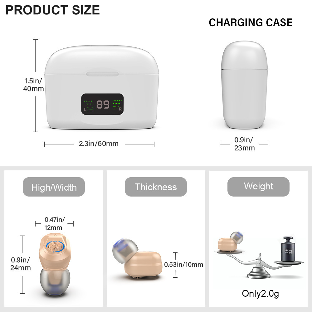 Cross-border supply of new TWS in-ear digital display charging warehouse digital hearing aid sound amplifier English wholesale