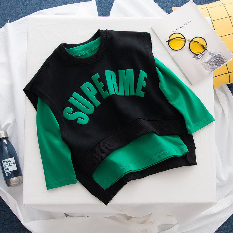 Children's Autumn Outwear Sweatshirt New Spring and Autumn Base Shirt for Girls Baby Long Sleeve T-Shirt Stylish Top Korean Version Two Pieces