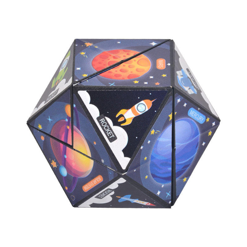 Children's Toys Rubik's Cube Geometric Three-dimensional Deformation Variables Panda Rubik's Cube Training Educational Flip Music Toys Magnetic Magic