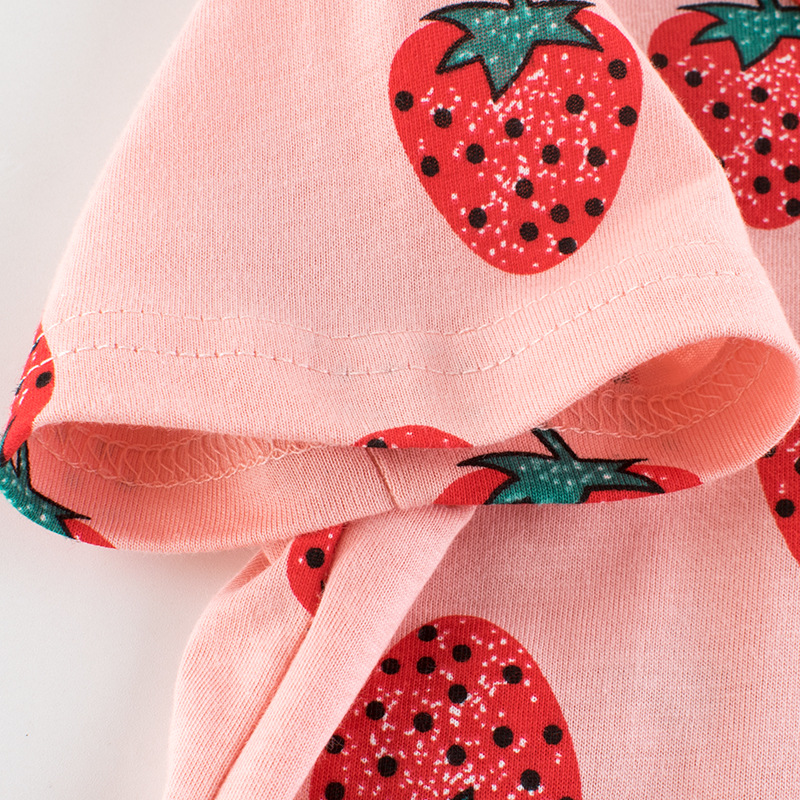 27 Korean children's clothing 2024 summer new girls strawberry short sleeve T-shirt wholesale baby clothes a consignment