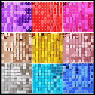 Square pneumatic plate pneumatic buckle plate sequins grid snap-in party wedding background wall interior decoration free bottom plate