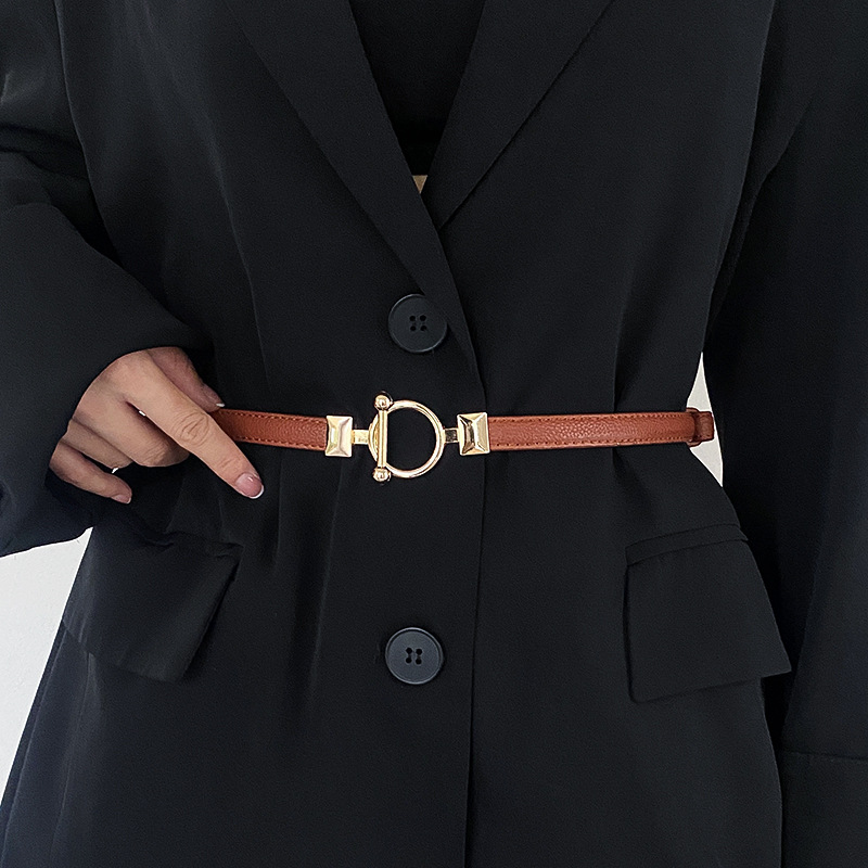 Thin belt Women's decorative summer waist chain with suit coat dress tight waist versatile elegant simple Korean style belt