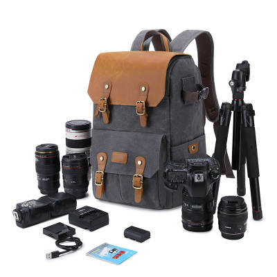 SLR Double Shoulder Camera Bag Waterproof Anti-theft Large Capacity Canvas Drone Bag Outdoor Bag Double Shoulder Photography Backpack