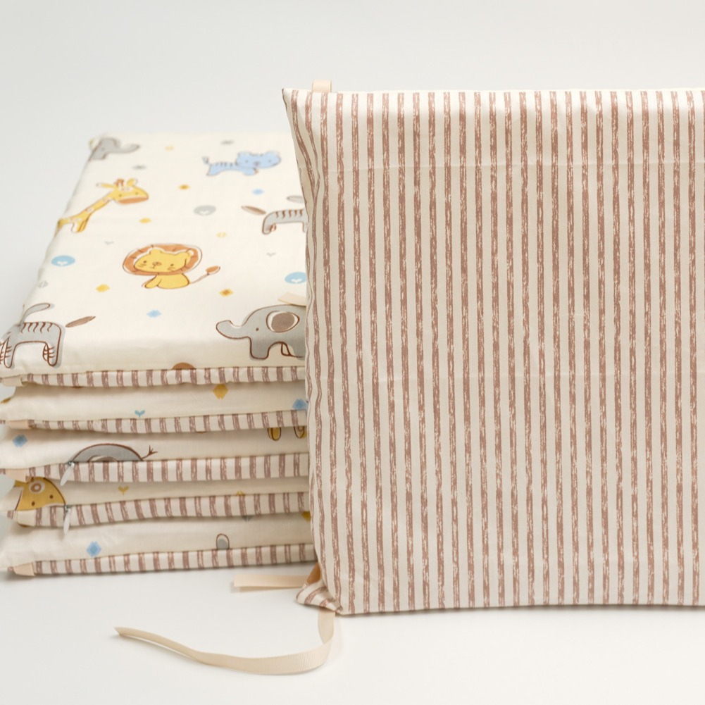 Baby crib newborn bedding baby anti-collision fence cotton khaki lion 30*30*6 whole wash