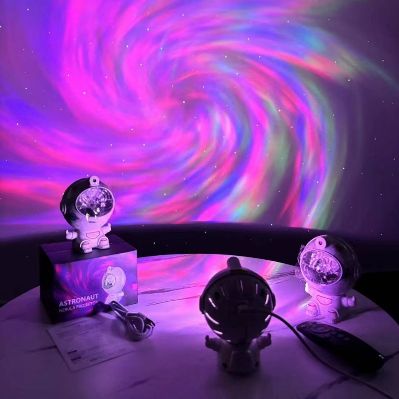 Creative charging astronaut table lamp decoration vortex night light projection starry night light starry sky light projector