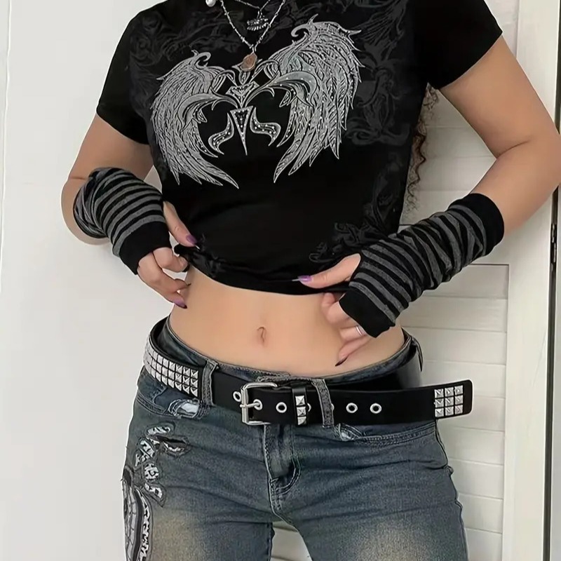 Hot Girl Belt ins Style Retro Stylish Black Punk Belt Decorative Jeans Rivets Versatile Same Style for Men and Women
