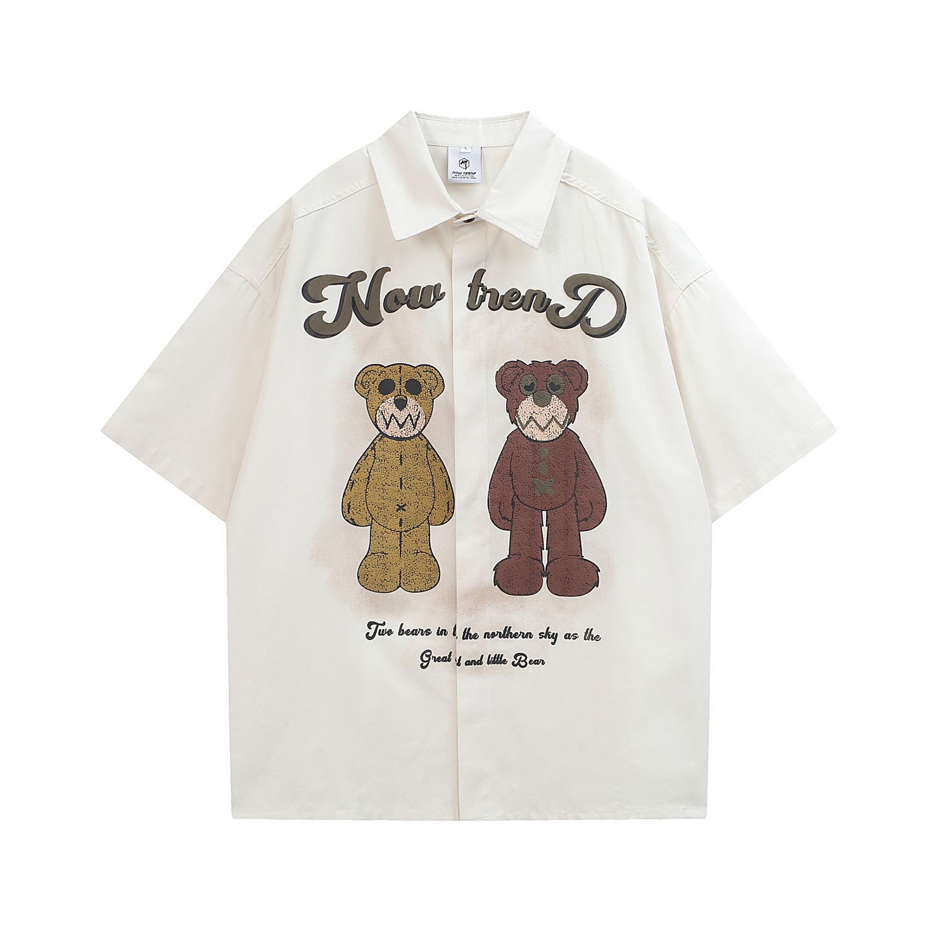 32 Pure Cotton Washable European and American Hip Hop Letter Short Sleeve Shirt Men's and Women's Fashion Brand bf Lazy Style Couple Casual Shirt