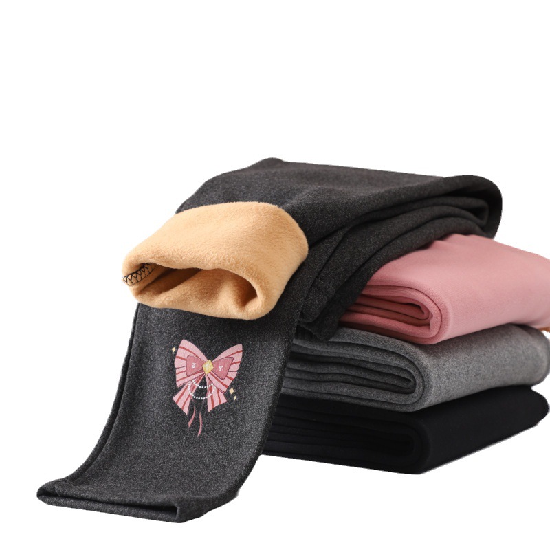 Children's leggings fleece-lined thickened women's casual autumn and winter children's clothing 2023 new fashionable outerwear girls' warm pants