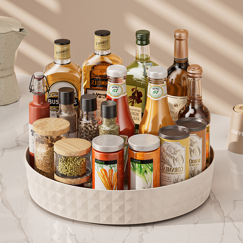 Kitchen Countertop Multifunctional Rotating Storage Rack Storage Box Seasoning Storage Rack Guest Snack Fruit Display Tray