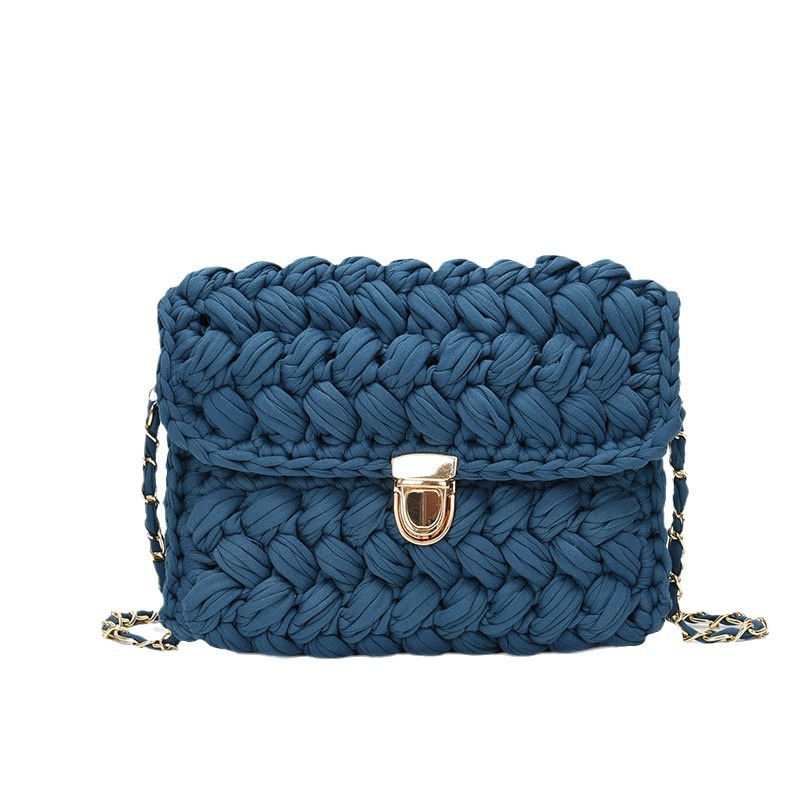 Ko Nuo Handmade Woven Bag diy Material Bag Cloth Strap Crochet Self-made Kuan Ya Style Woven Women's Bag Crossbody Bag