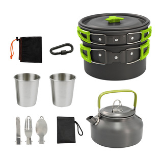 Kettle Set Pot Outdoor Set Pot Camping Teapot with Cup Set Outdoor Portable Pot Russian Set Baby Cookware