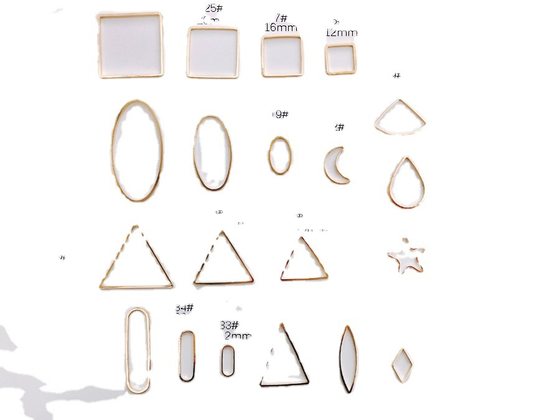 DIY alloy electroplating accessories wholesale personality K gold triangle round geometric figure earrings basic accessories earrings
