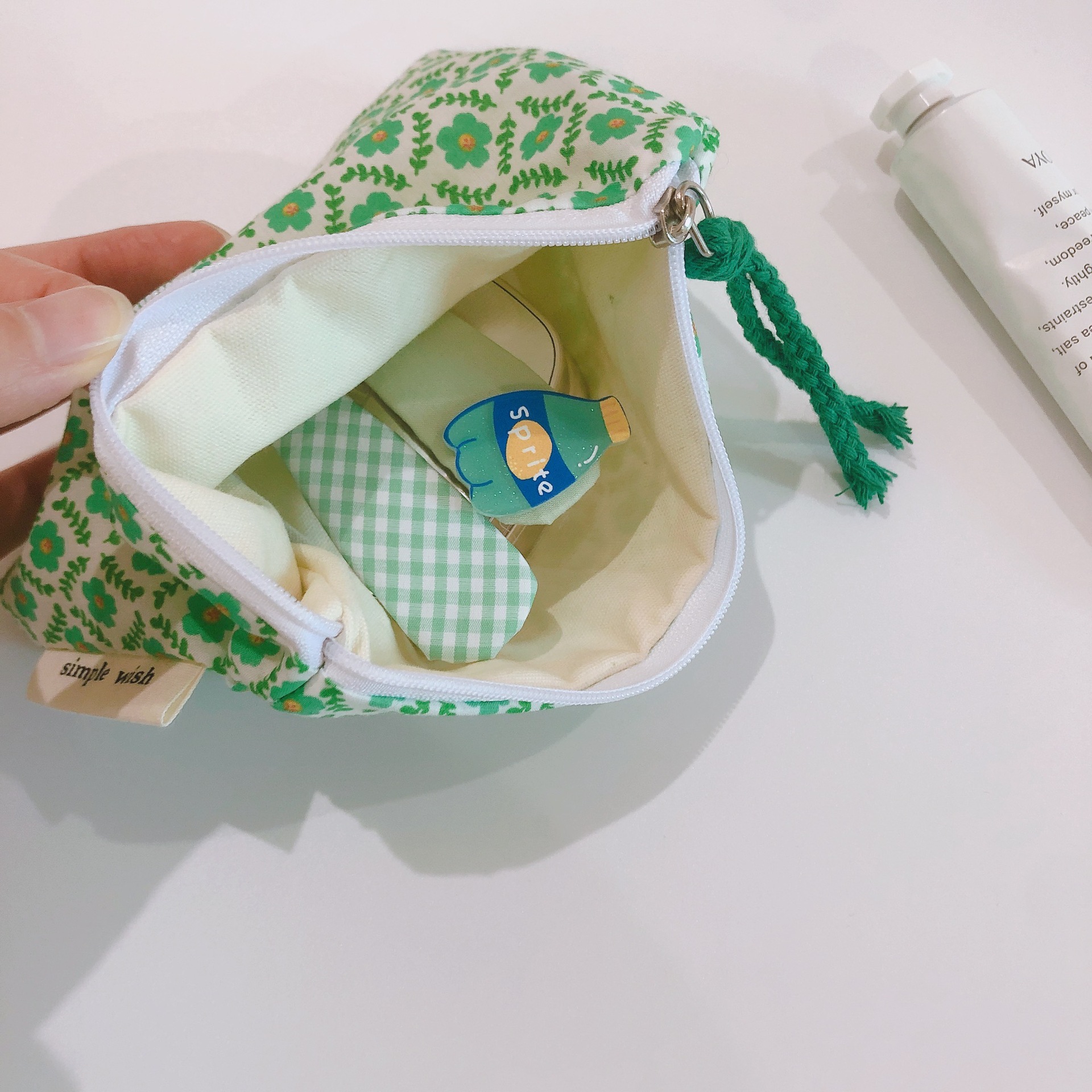[Suxi cloth bag] fresh floral cotton coin purse at any time Mini Storage small cloth bag moon bag earphone bag