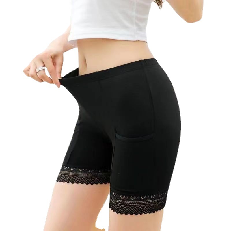 Summer modal safety pants wholesale pocket leggings anti-light plus size high waist three-point insurance pants breathable