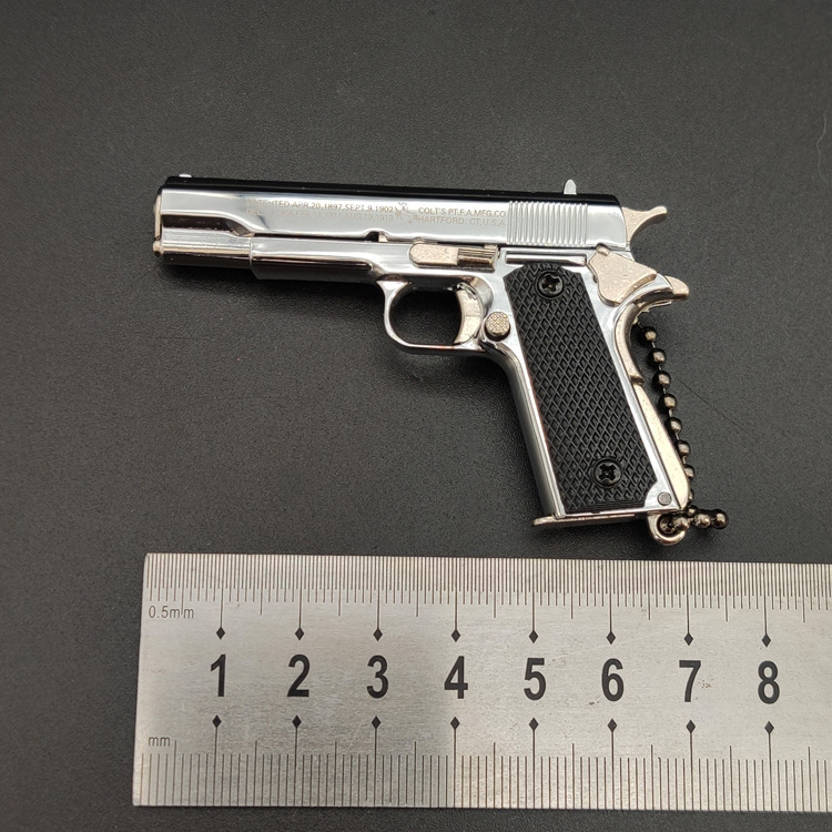 13 スケール光沢のある金属 1911 銃モデルおもちゃキーホルダーペンダントギフト Pubg ゾンビサバイバル周辺製品|undefined