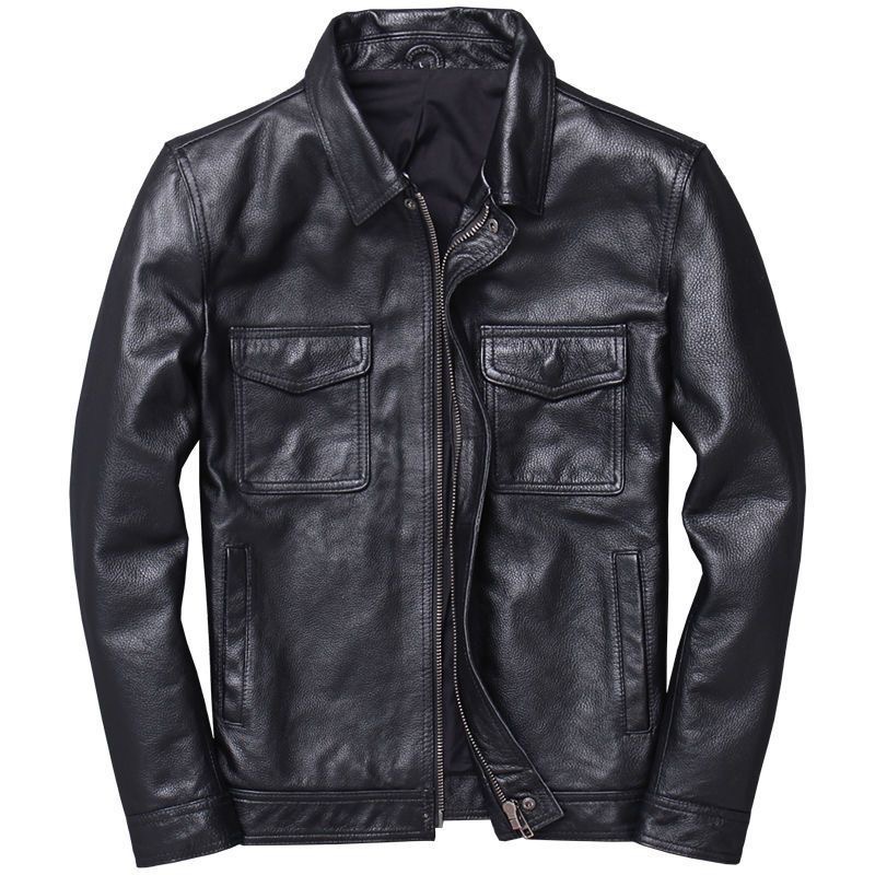 Young and middle-aged men's autumn and winter leather jacket plus size pu outer wear casual leather jacket short men's Korean-style trendy jacket