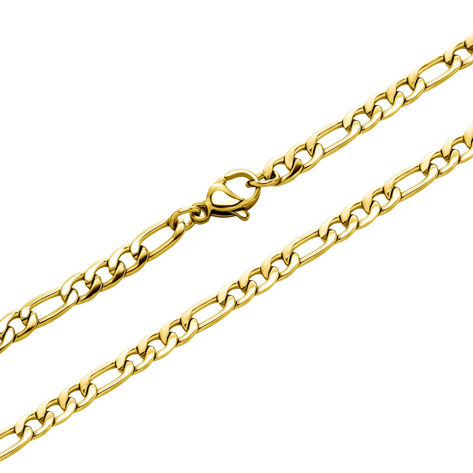 Men's stainless steel necklace 3:1 Figaro chain Europe and the United States cross-border hot hip-hop titanium steel necklace manufacturers wholesale