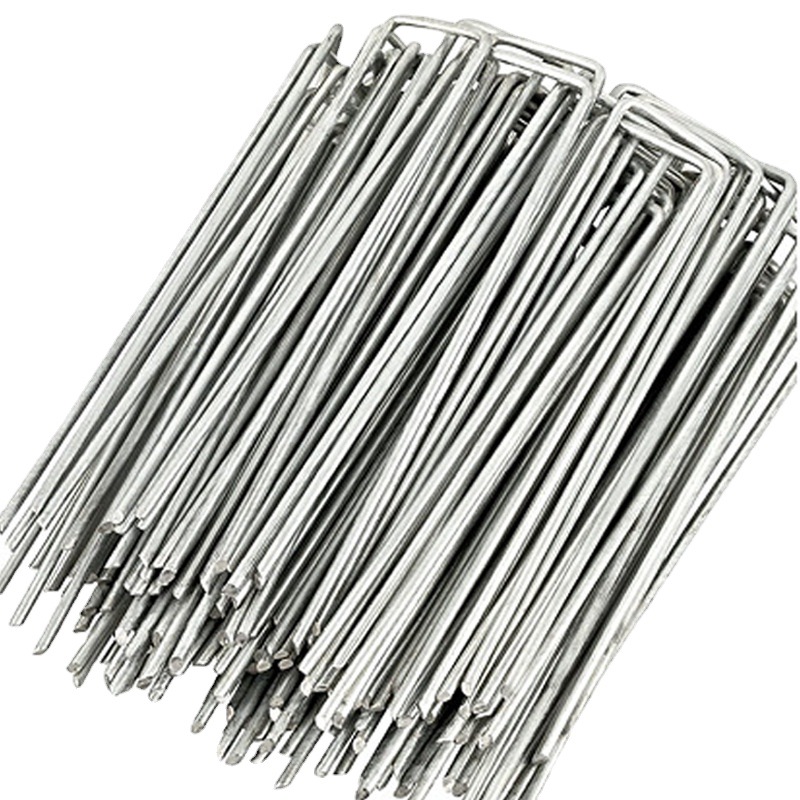 Factory direct supply U-shaped galvanized steel nail anti-grass cloth greenhouse gardening oblique pointed nail soil fence Holder spot