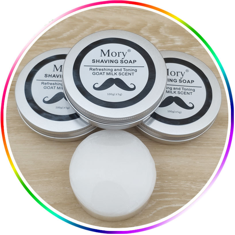 Mory men's facial care shaving beard shaving cream foam soap camel goat milk soap brushed handmade soap