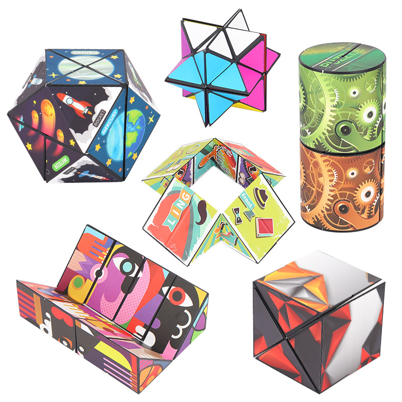 Three-dimensional Magic Cube Explosive Children's Educational Toys Geometric Infinite Rubik's Cube Varied Decompression Decompression Intelligence Toys