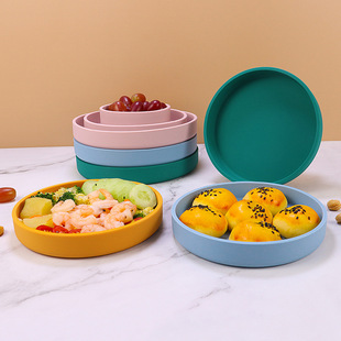Creative silicone Western plate color flat plate salad plate microwave oven breakfast plate baking plate suit
