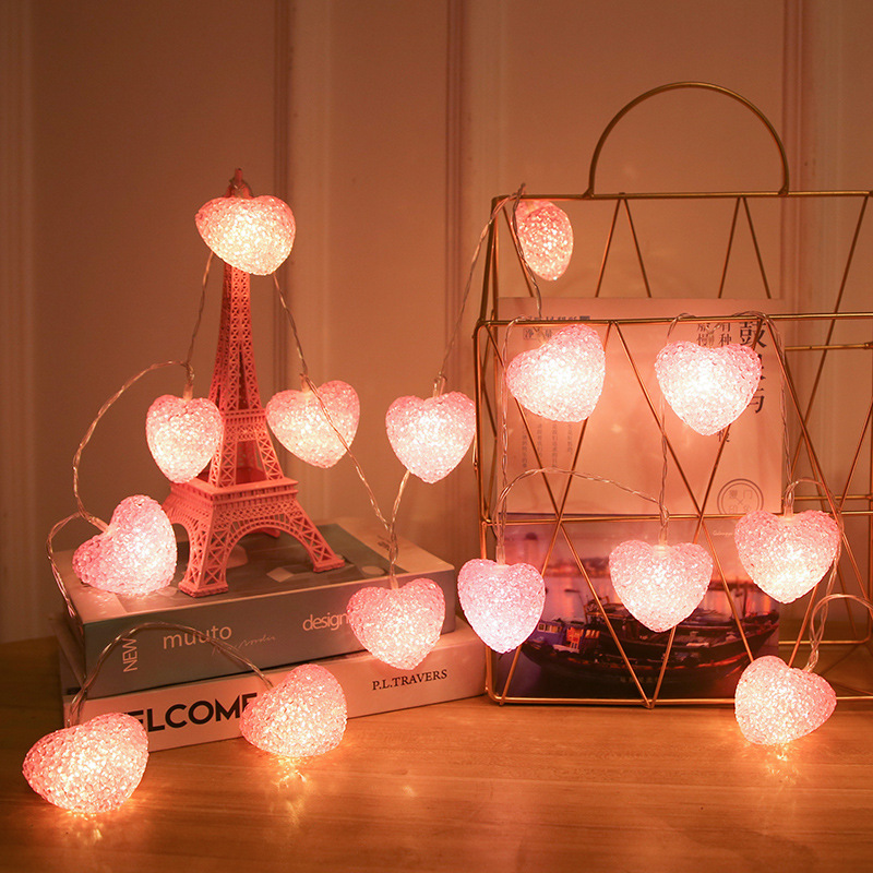 Stall Girl's Heart Valentine's Day Love Light String LED Battery Box Wedding Party Decorative Lantern ins Amazon