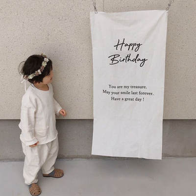 ins style Mori birthday hanging cloth Little Red Book children's birthday party decoration background wall layout tapestry