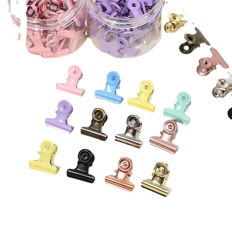 Factory Color Round Clip 22mm Electroplated Stainless Steel Round Clip Mountain Clip Rose Gold Bill Clip Office Storage