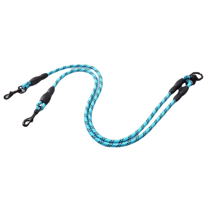 Double head one support two leash dog pull rope dog chain outdoor dog walking three specifications pet dog nylon leash
