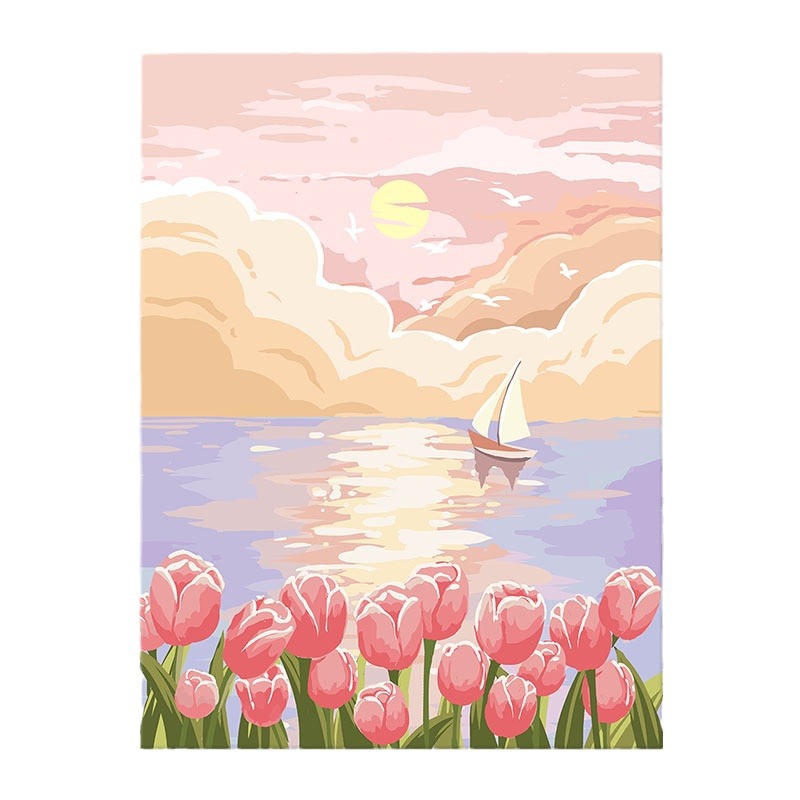 Digital oil painting cartoon character diy Decompression hand painted hand painted color acrylic animation set decorative painting wholesale