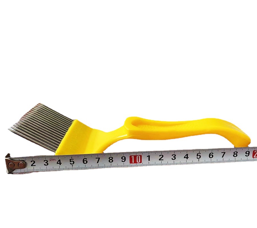 Yellow 18-pin stainless steel plastic honey cutting fork honey shovel scraper needle-type honey cutting knife honey shovel beekeeping tool